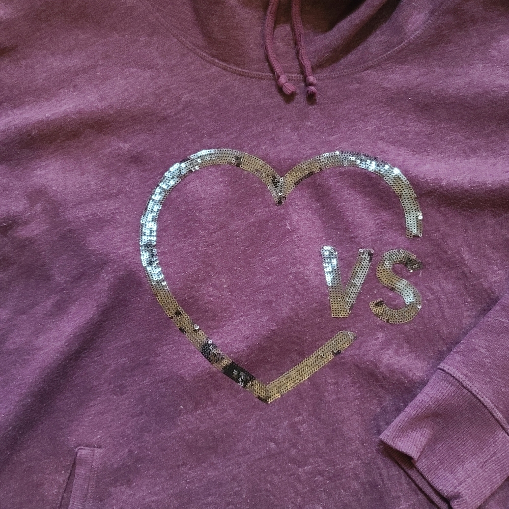 Victorias Secret purple‎ sequined hoodie small - Picture 6 of 9